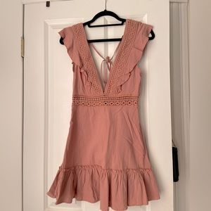 Zaful lace mini dress in rose